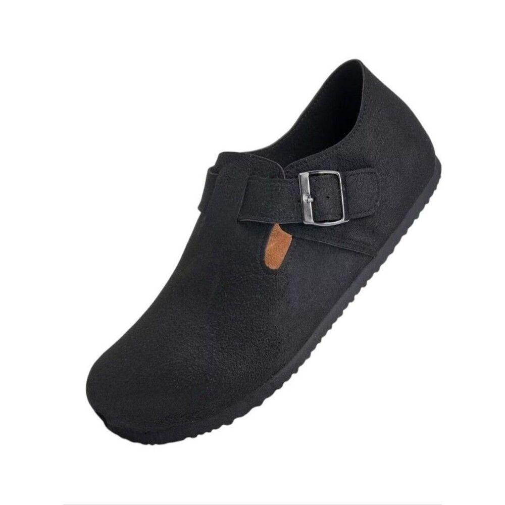 Torotto Black Cork Footbed Faux Suede Arch Support Shoes Size 41 (10) NWT